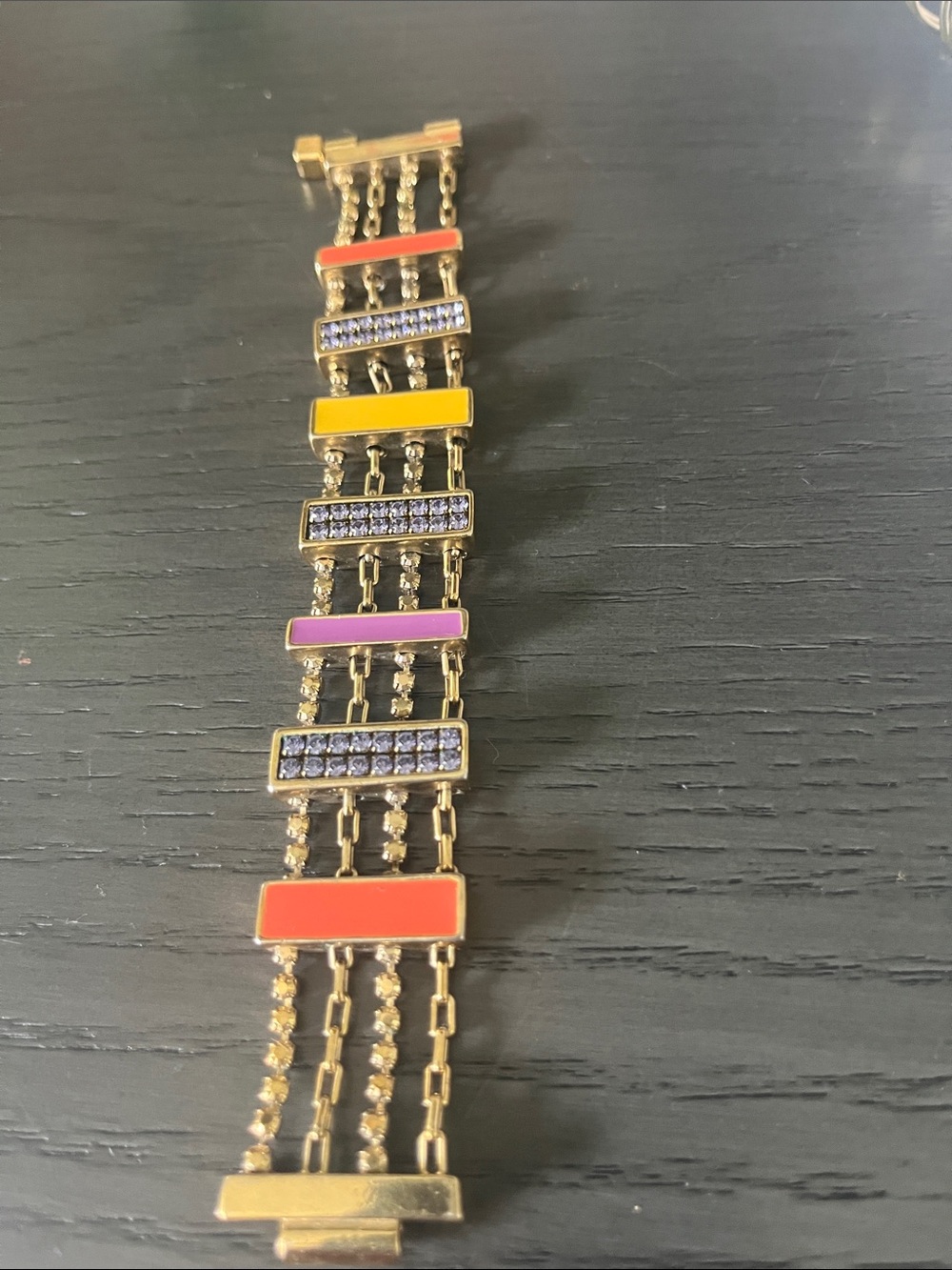 Rare vintage Daniel Swarovski Paris yellow gold tone bracelet